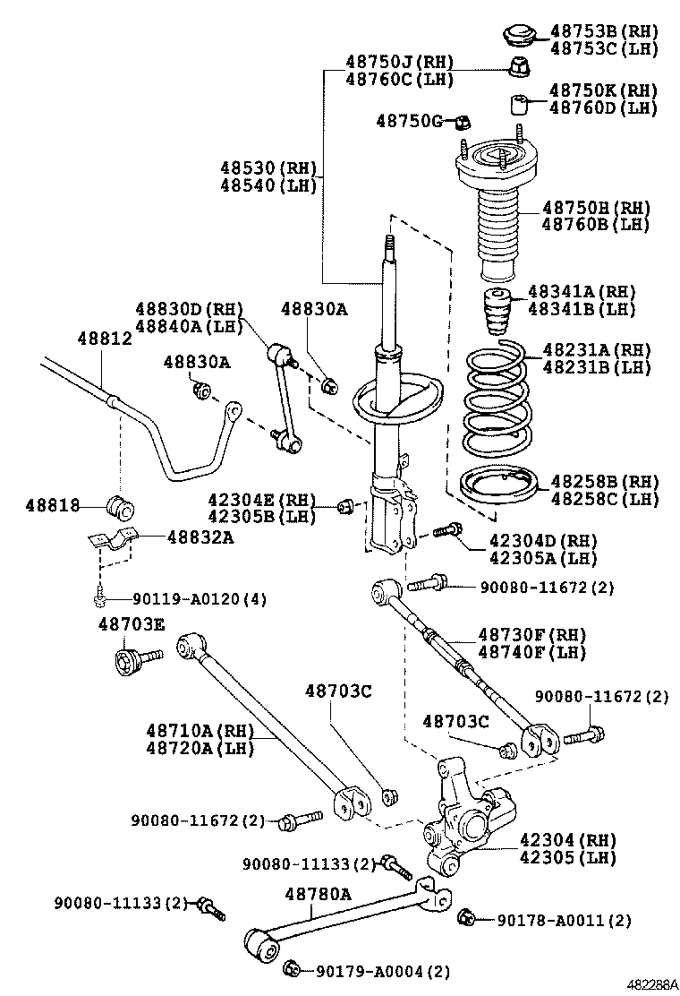 48231-06520 SPRING, COIL, REAR RH product image