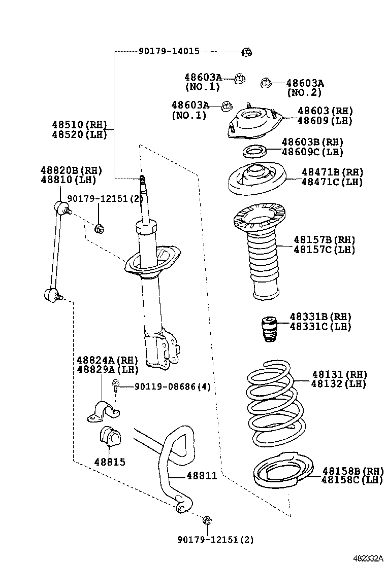 48157-06090 INSULATOR, FRONT COIL SPRING, UPPER RH product image