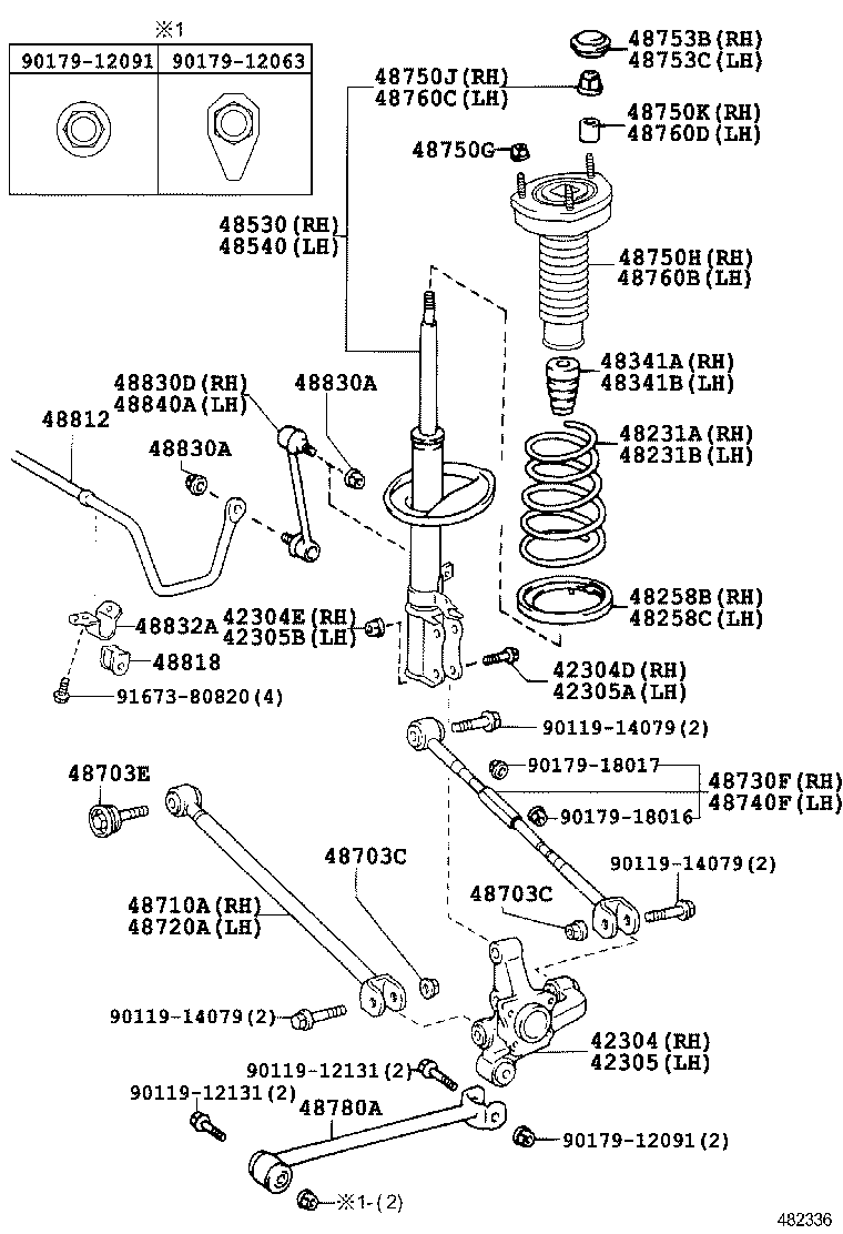 42304-06220 CARRIER SUB-ASSY, REAR AXLE, RH product image