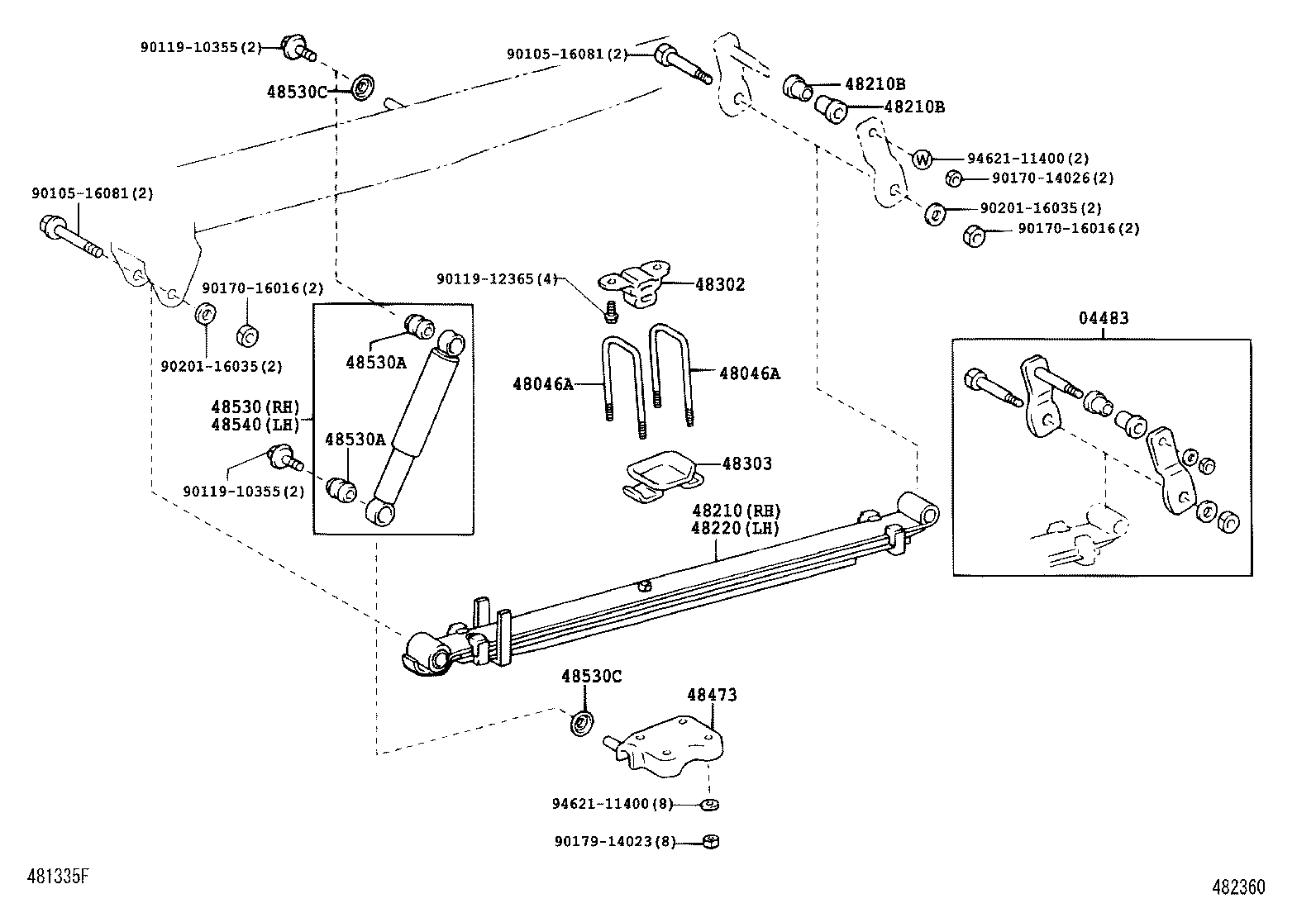 04483-25030 SHACKLE KIT, REAR SPRING product image