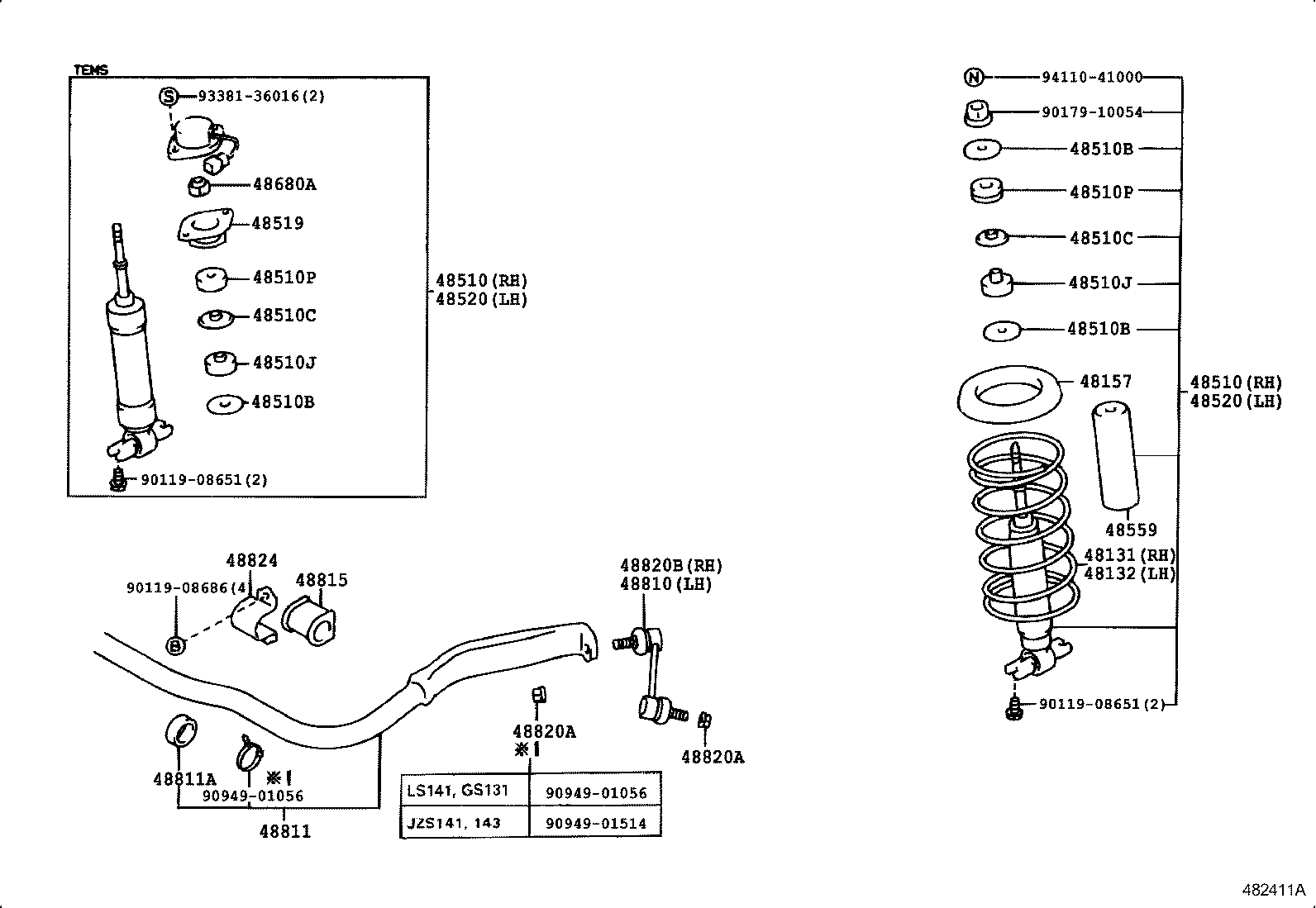 48131-30840 SPRING, FRONT COIL, RH product image