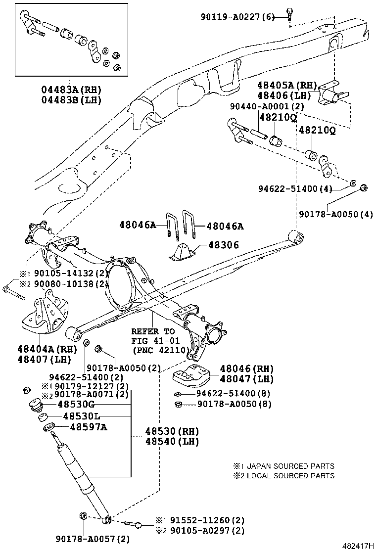 04483-0C040 SHACKLE KIT, REAR SPRING, RH product image
