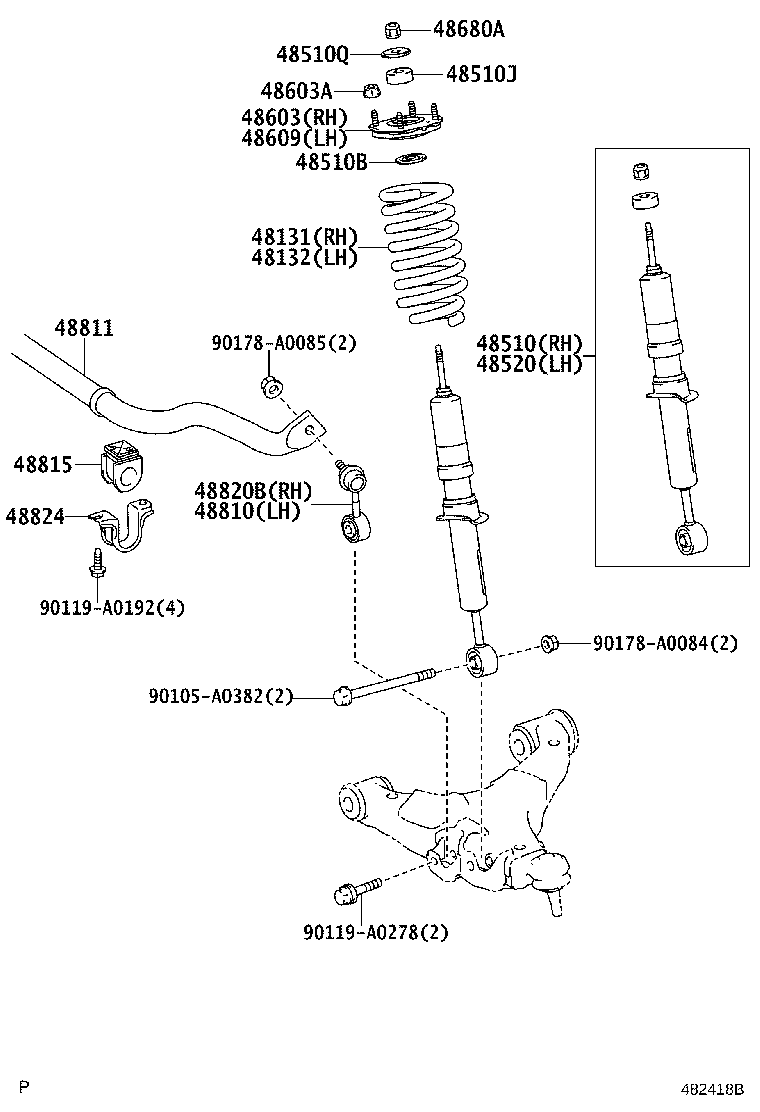 48131-0C010 SPRING, FRONT COIL, RH product image