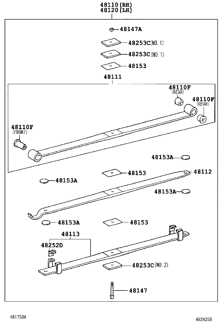 48102-37G40 LEAF, FRONT SPRING, NO.3 product image