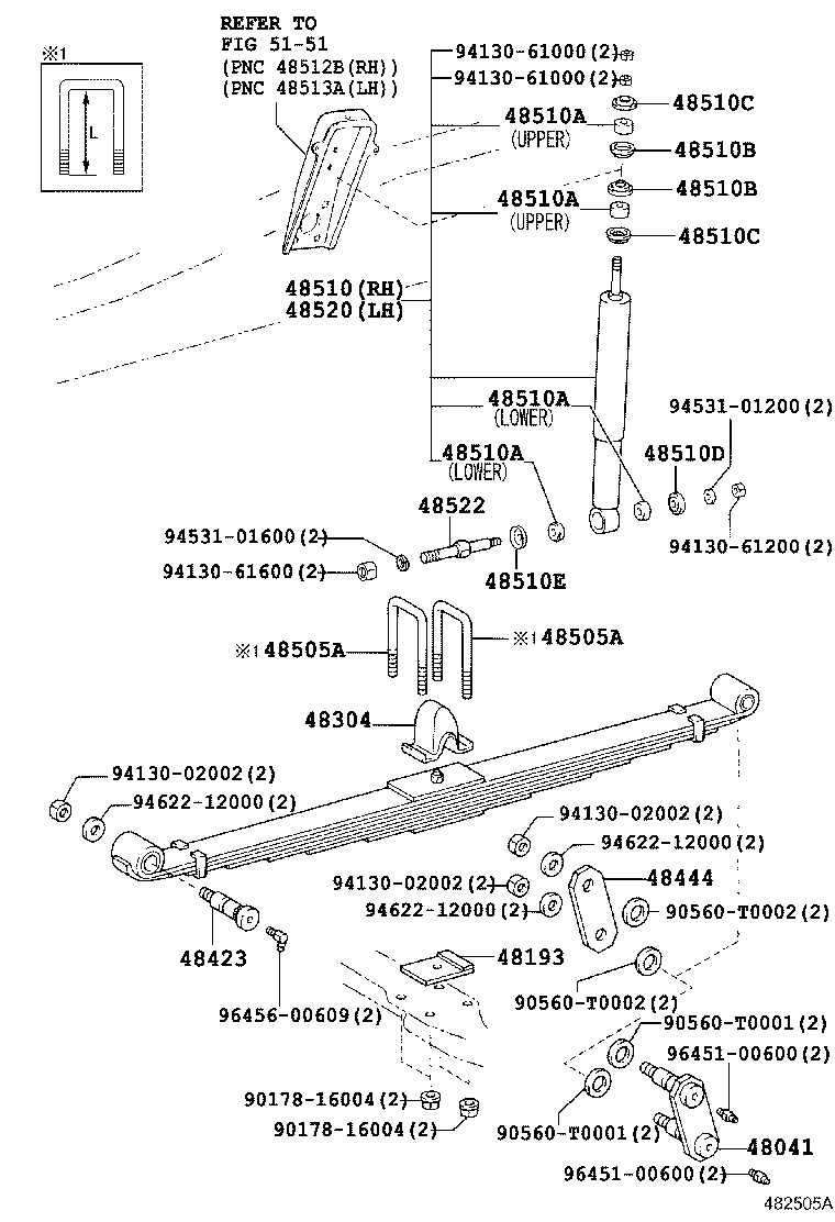 48511-09160 ABSORBER ASSY, SHOCK, FRONT RH product image