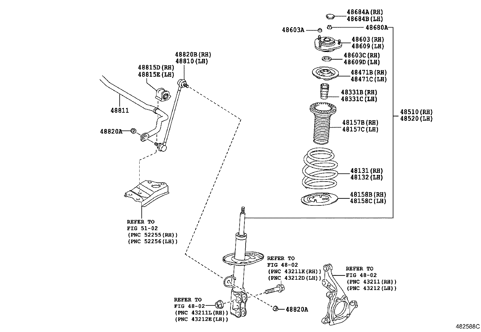 48510-80510 ABSORBER ASSY, SHOCK, FRONT RH product image