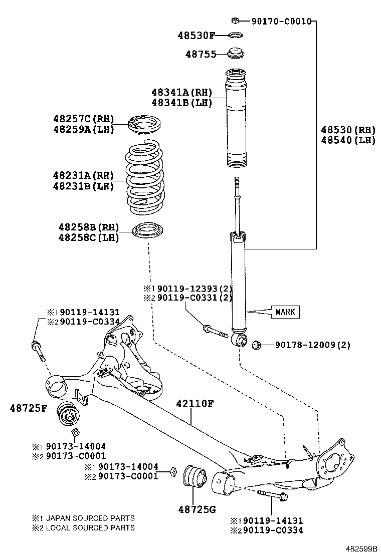 48231-02641 SPRING, COIL, REAR RH product image
