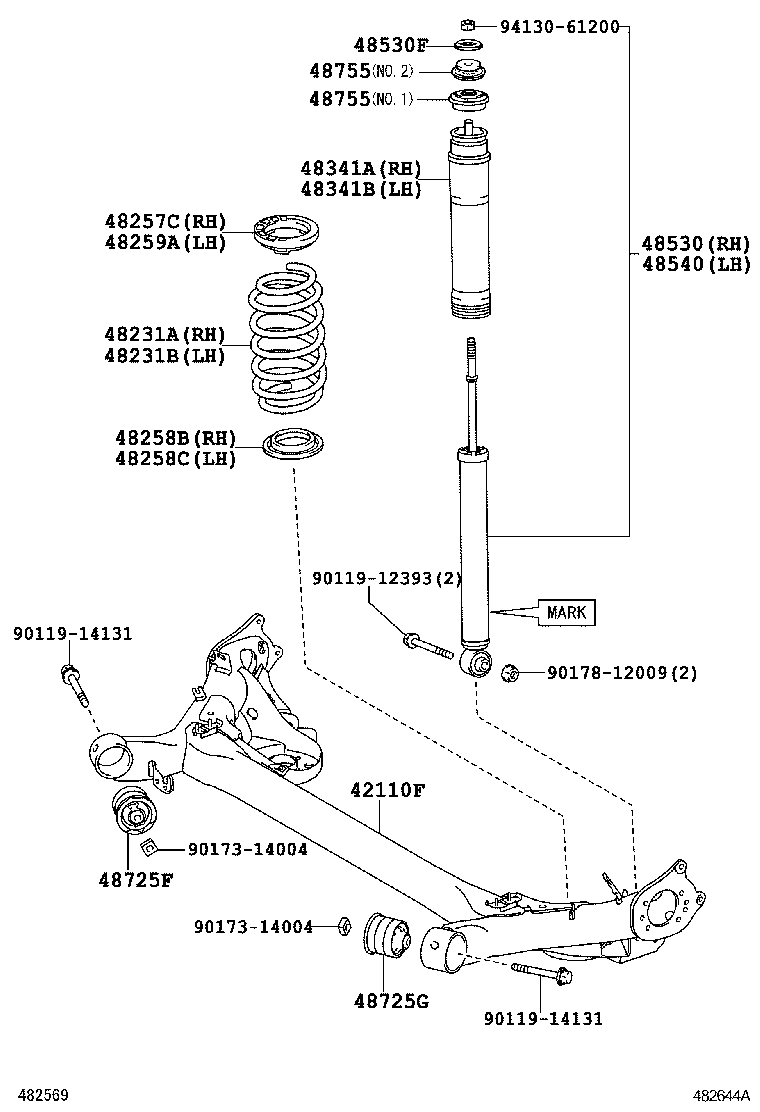 48231-02610 SPRING, COIL, REAR RH product image