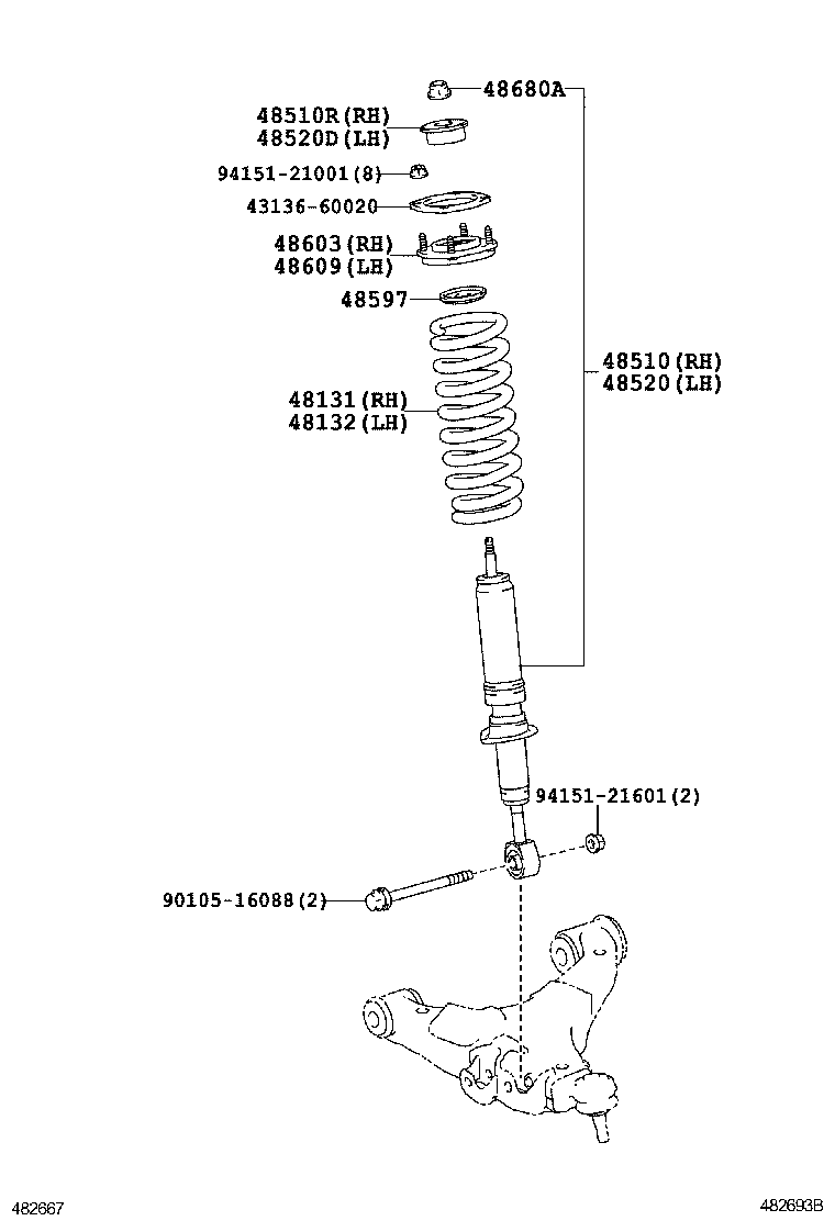 48131-60F60 SPRING, FRONT COIL, RH product image