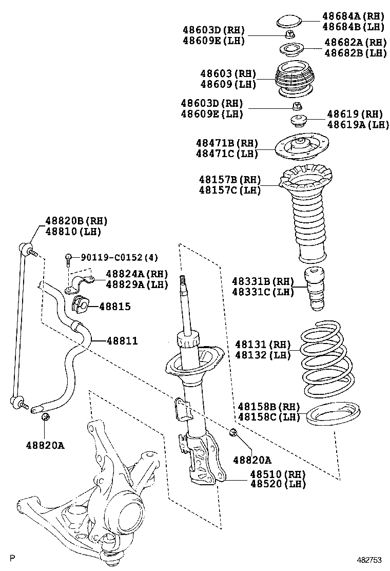 48157-0D080 INSULATOR, FRONT COIL SPRING, UPPER RH product image