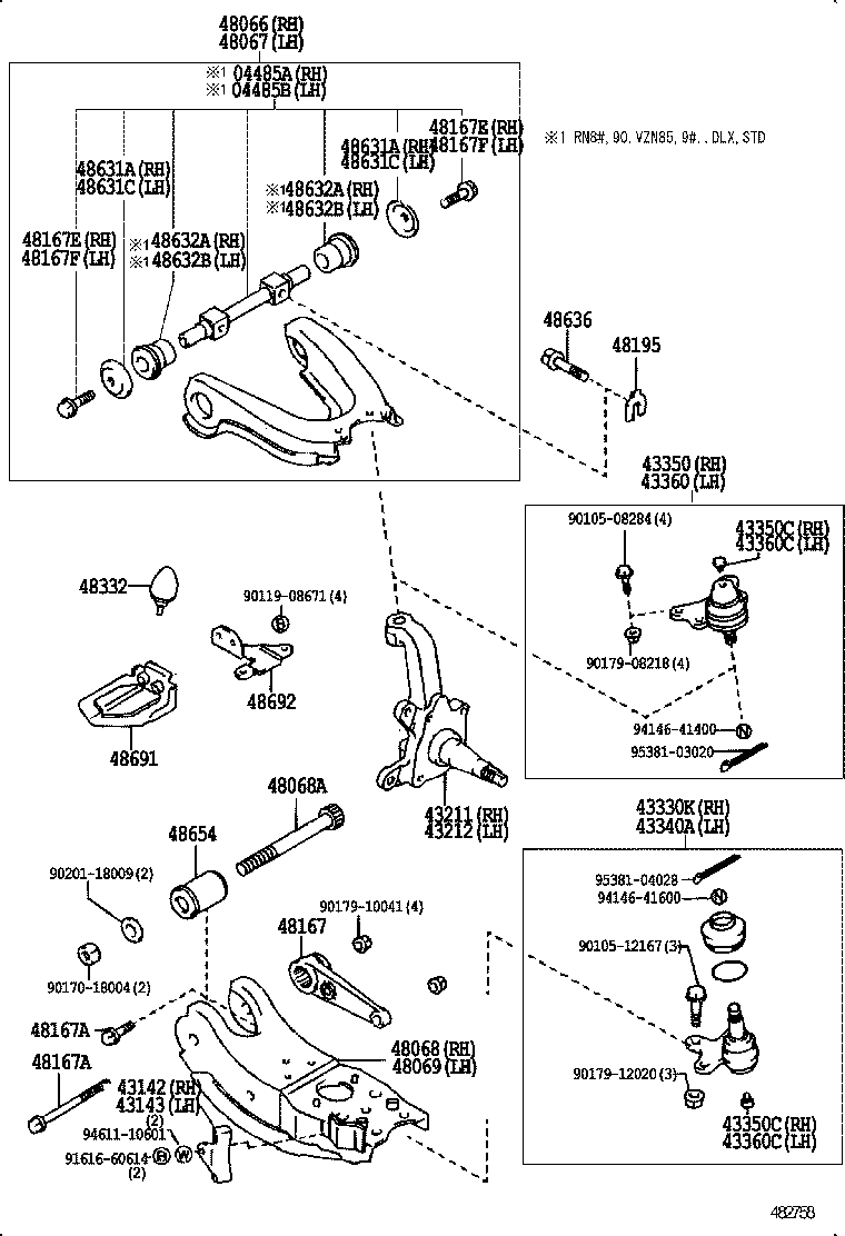 43211-35120 KNUCKLE, STEERING, RH product image