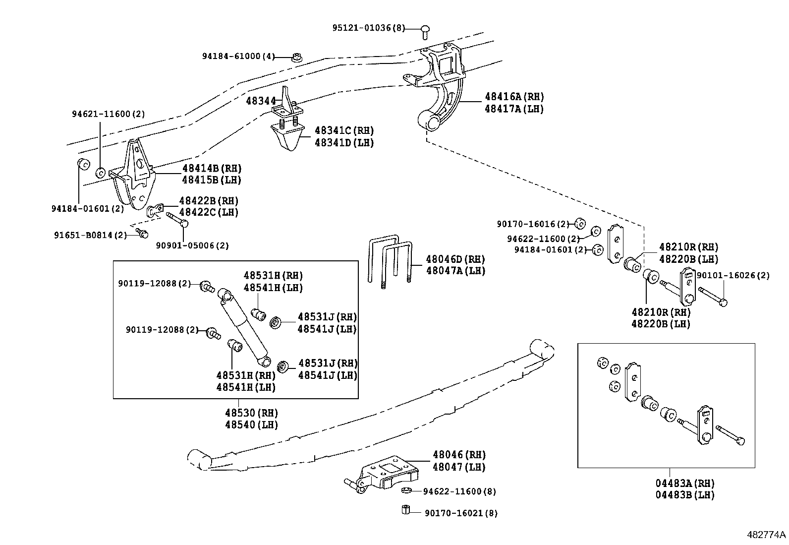 48414-36330 BRACKET, SPRING, NO.3 RH product image