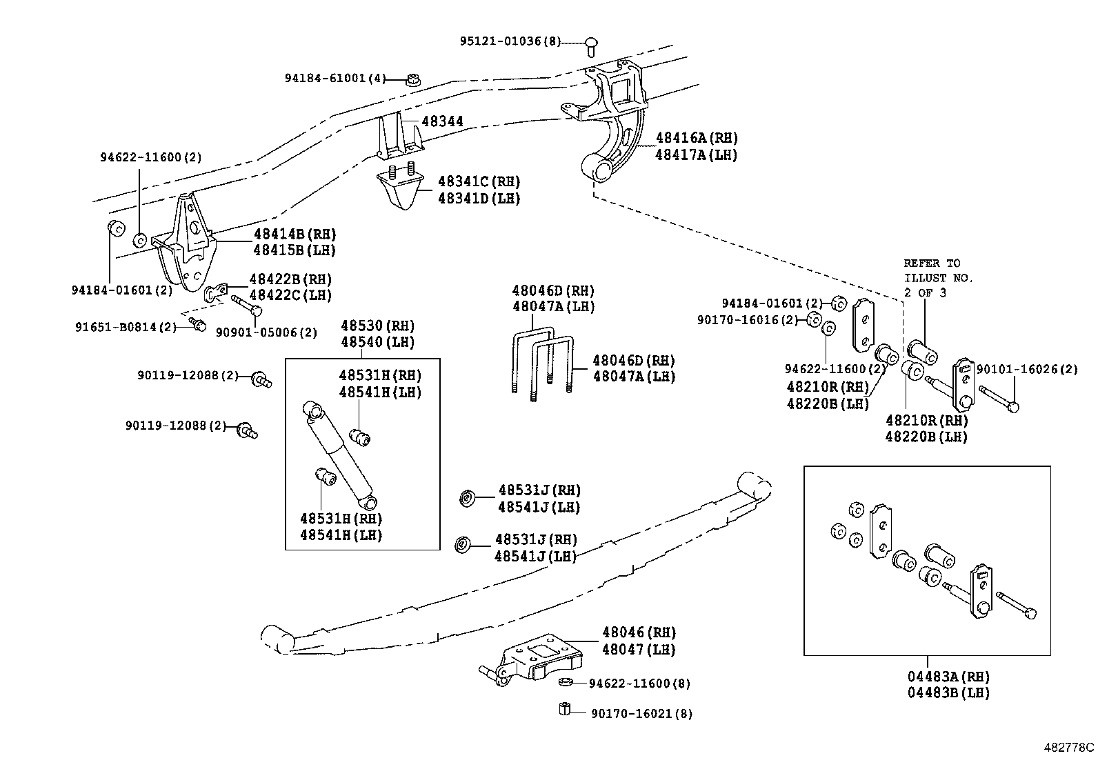 48414-36310 BRACKET, SPRING, NO.3 RH product image
