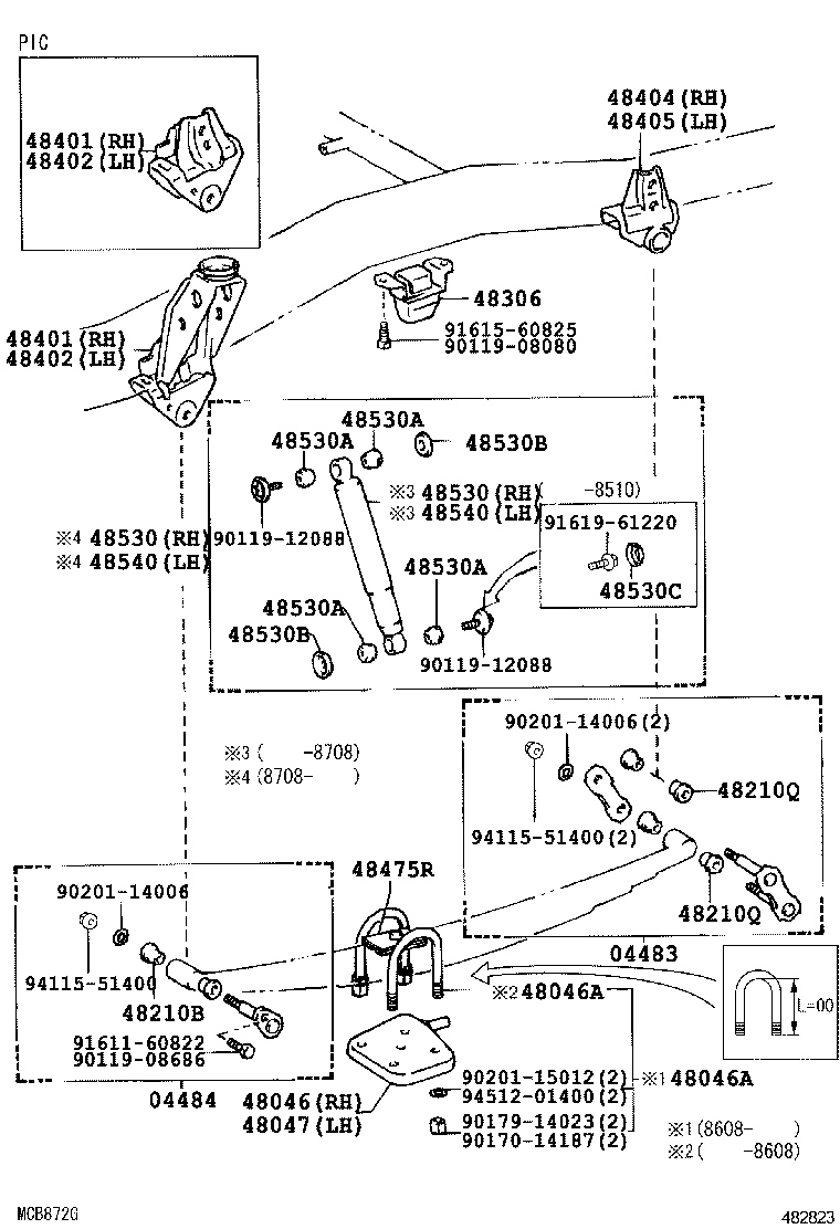04483-60060 SHACKLE KIT, REAR SPRING product image