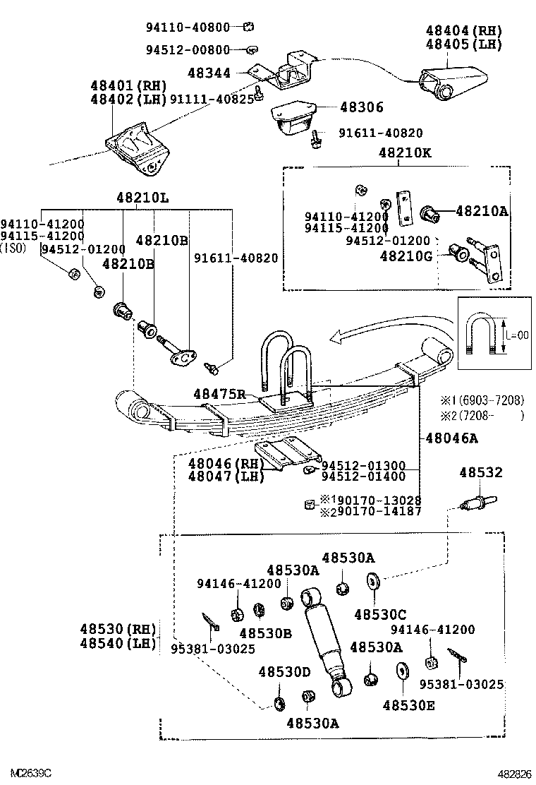 48473-60010 SEAT SUB-ASSY, SPRING U BOLT, RH product image