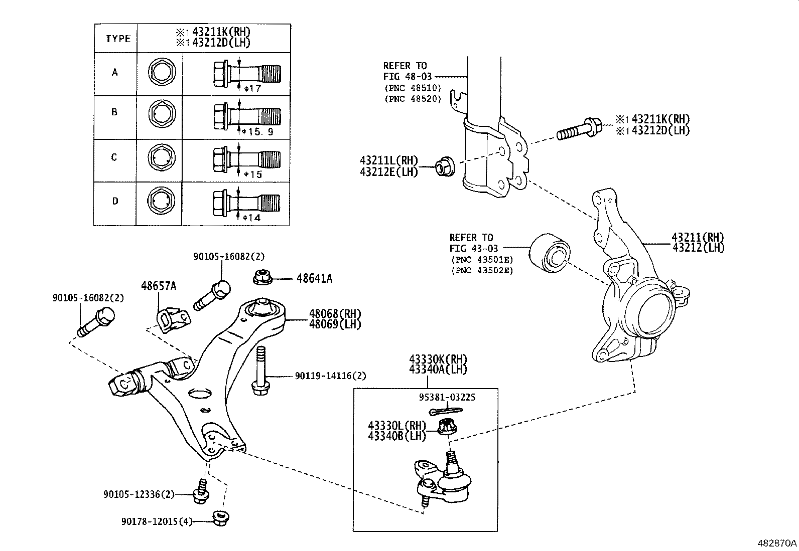 43340-29175 JOINT ASSY, LOWER BALL, FRONT LH product image