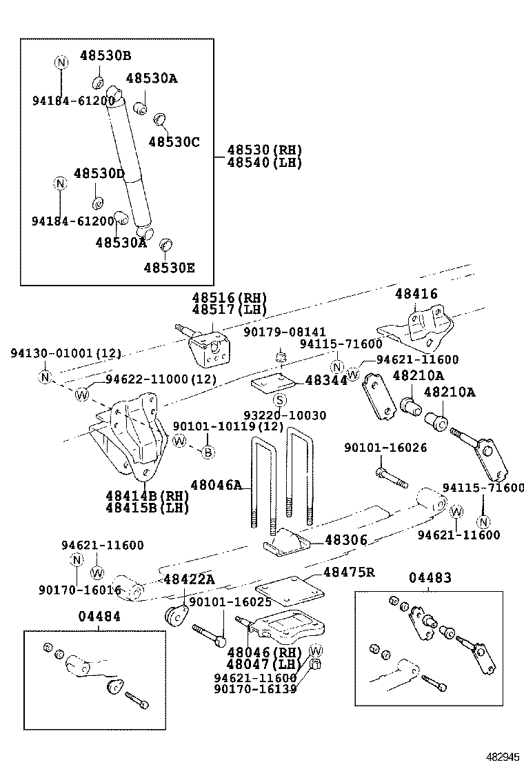 48417-36150 BRACKET, SPRING, NO.4 product image