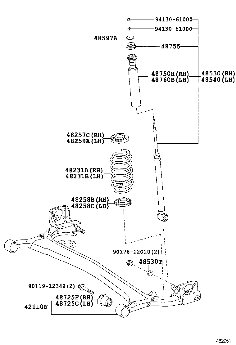 48231-52650 SPRING, COIL, REAR RH product image