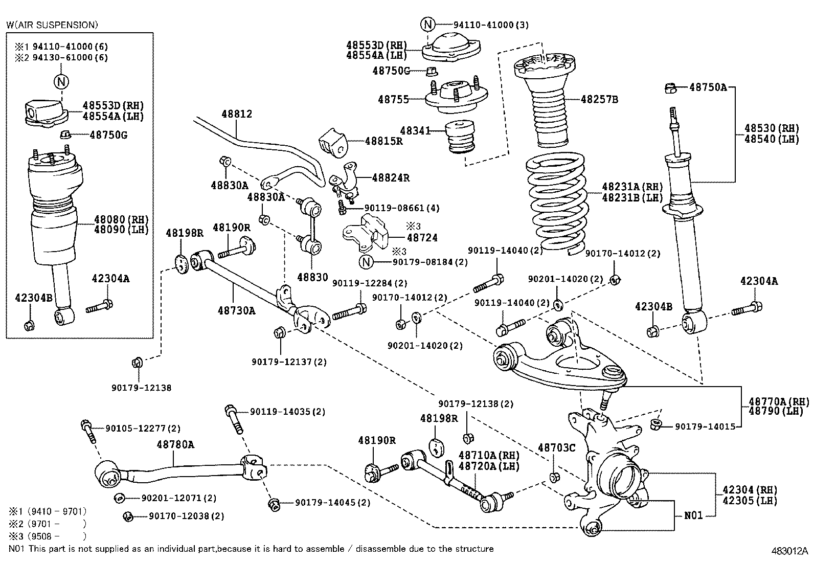 42304-50060 CARRIER SUB-ASSY, REAR AXLE, RH product image