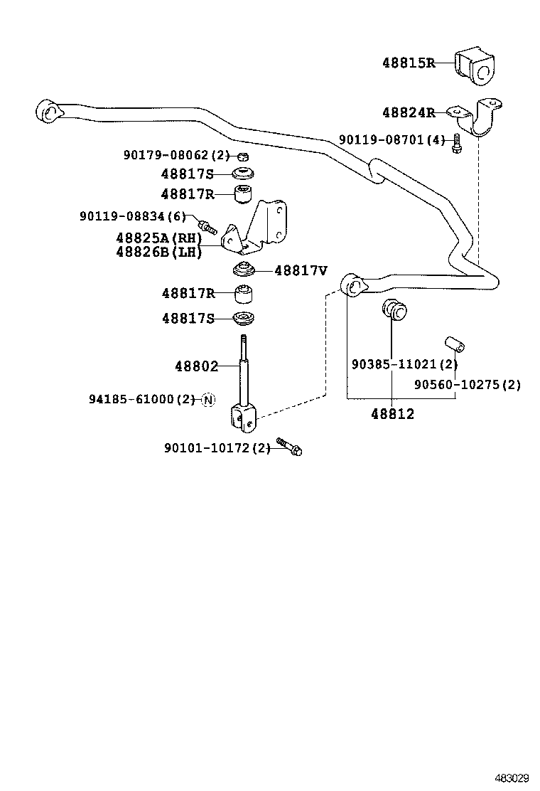04483-60090 SHACKLE KIT, REAR SPRING product image