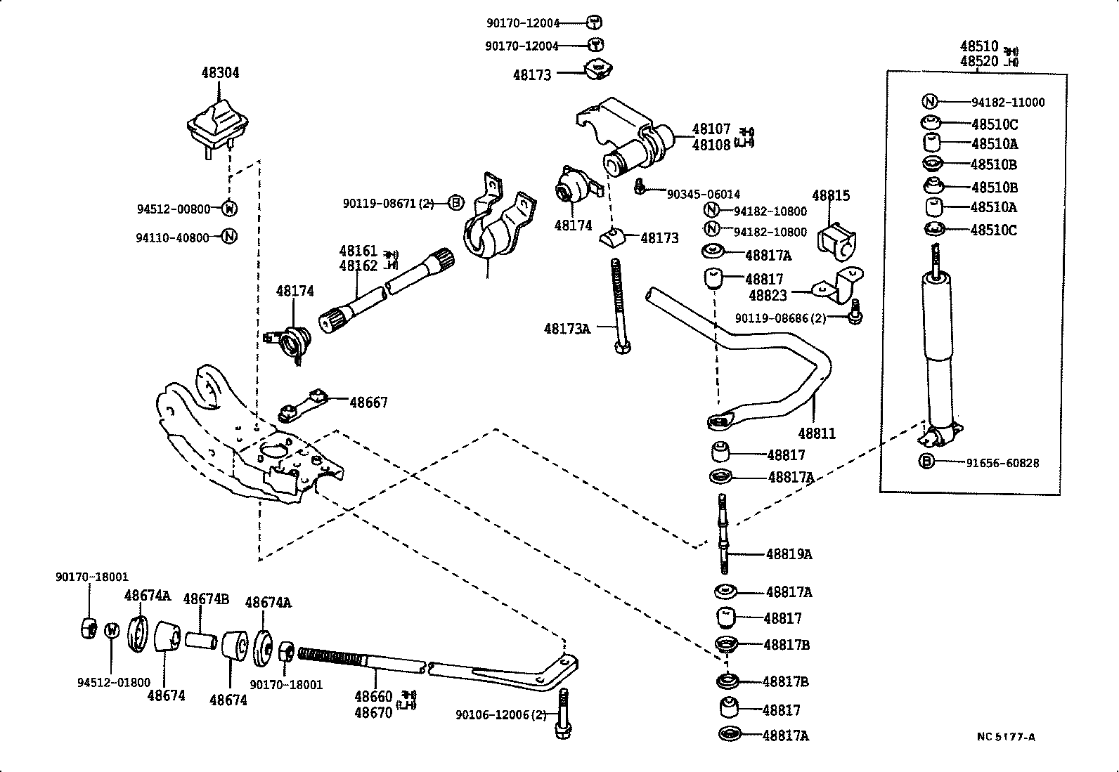 48161-04020 SPRING, TORSION BAR, RH product image