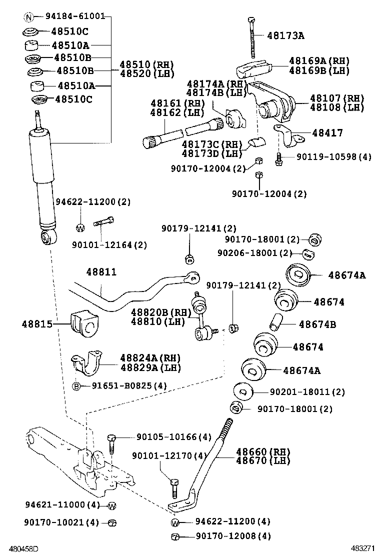 48815-26330 BUSH, FRONT STABILIZER BAR, NO.1 product image