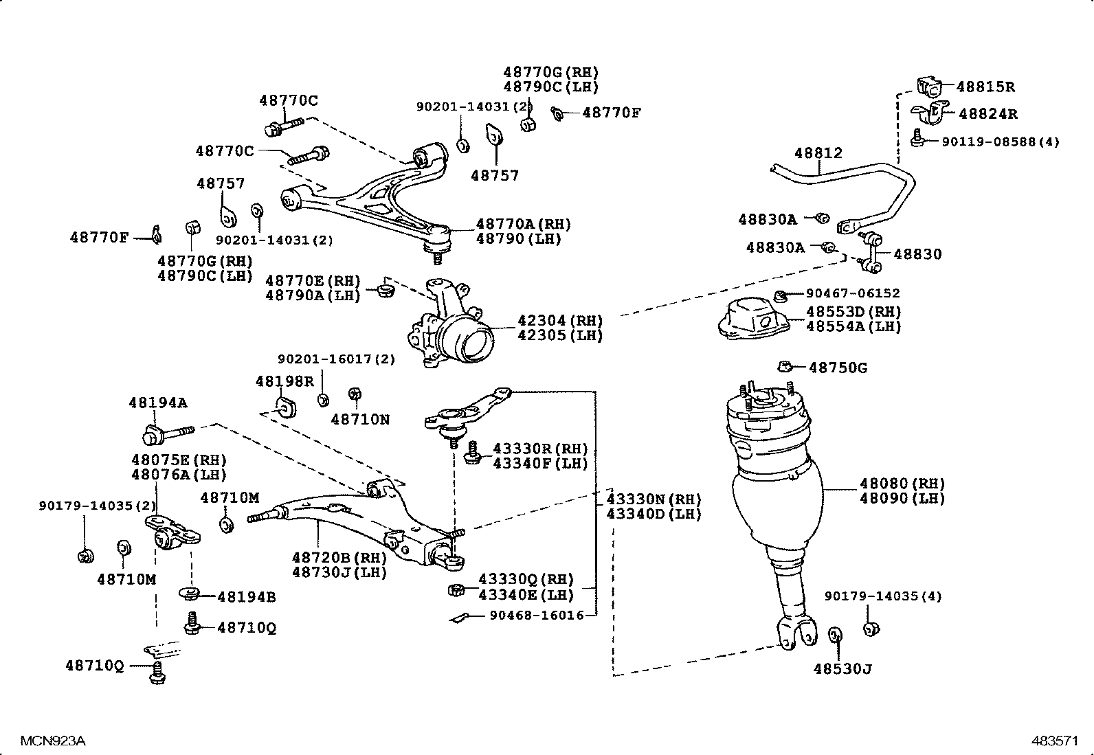 42305-30010 CARRIER SUB-ASSY, REAR AXLE, LH product image
