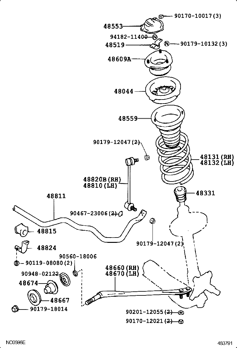 48131-2A480 SPRING, FRONT COIL, RH product image