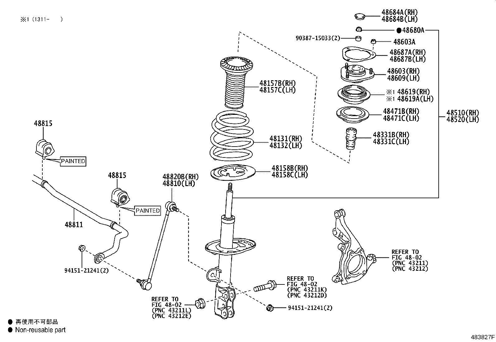 48131-42670 SPRING, FRONT COIL, RH product image