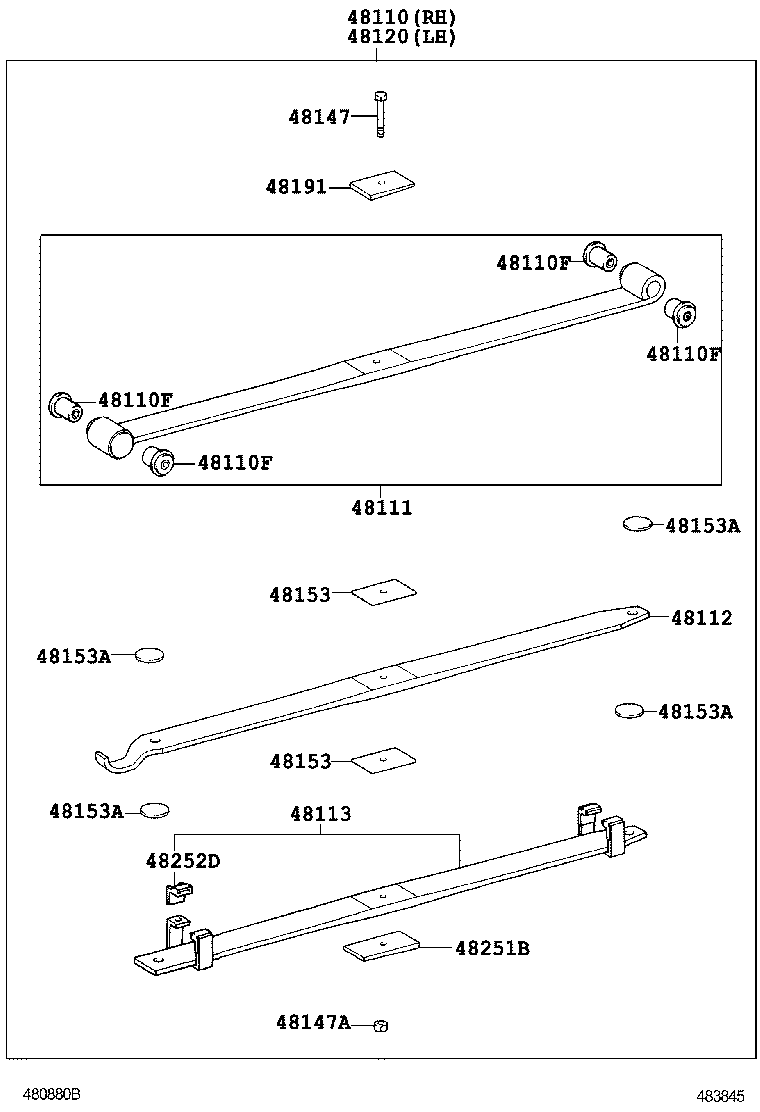 48101-37850 LEAF, FRONT SPRING, NO.1 product image