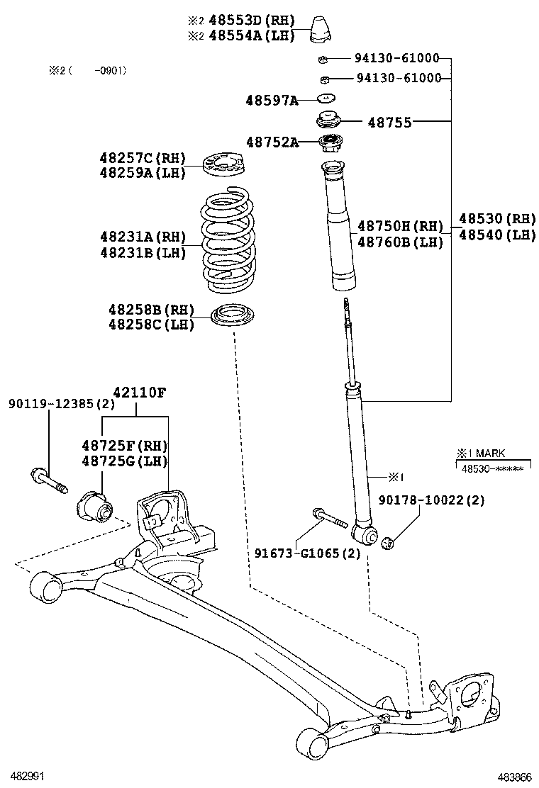 42110-52250 BEAM ASSY, REAR AXLE product image