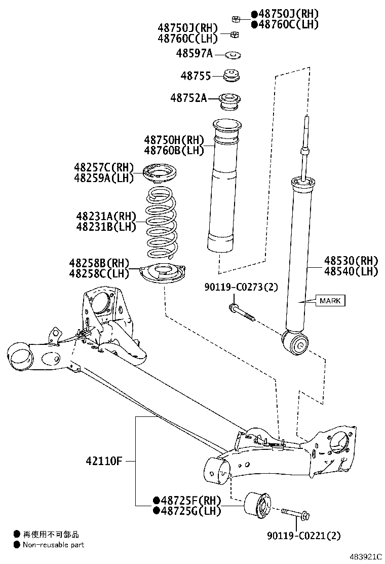 48231-0D450 SPRING, COIL, REAR RH product image