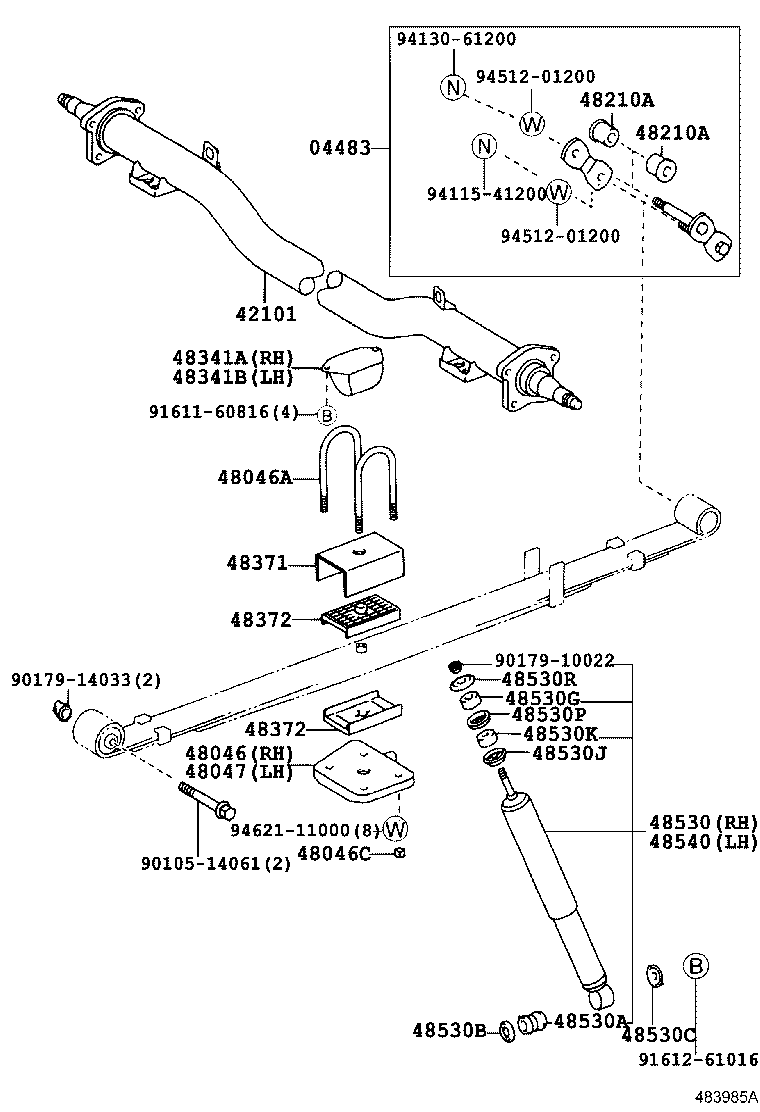04483-13031 SHACKLE KIT, REAR SPRING product image