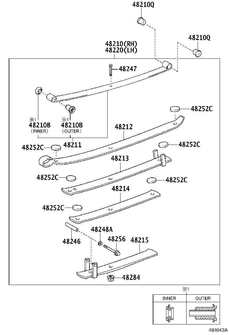 04483-60190 SHACKLE KIT, REAR SPRING product image