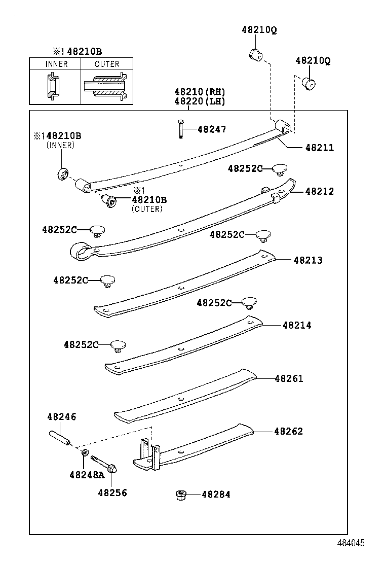 04483-60190 SHACKLE KIT, REAR SPRING product image
