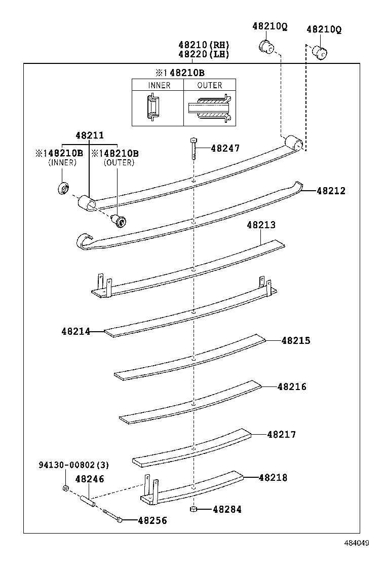 04483-60190 SHACKLE KIT, REAR SPRING product image