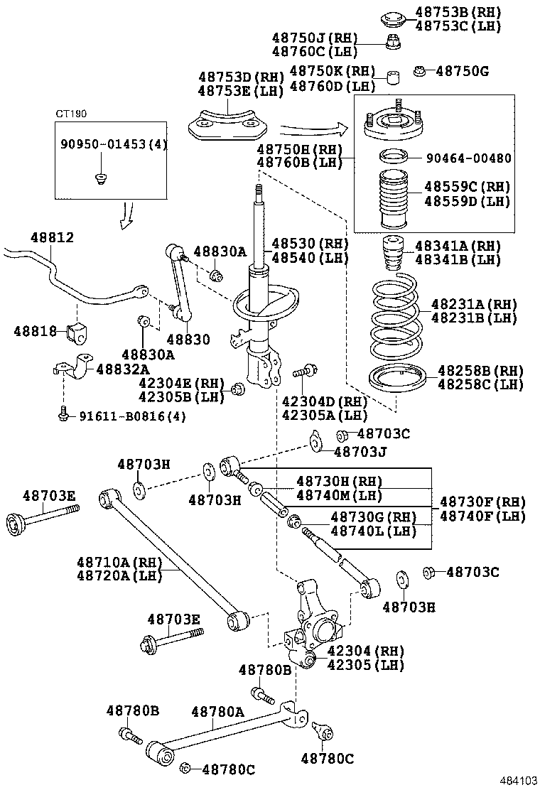 04483-21081 SHACKLE KIT, REAR SPRING, RH product image