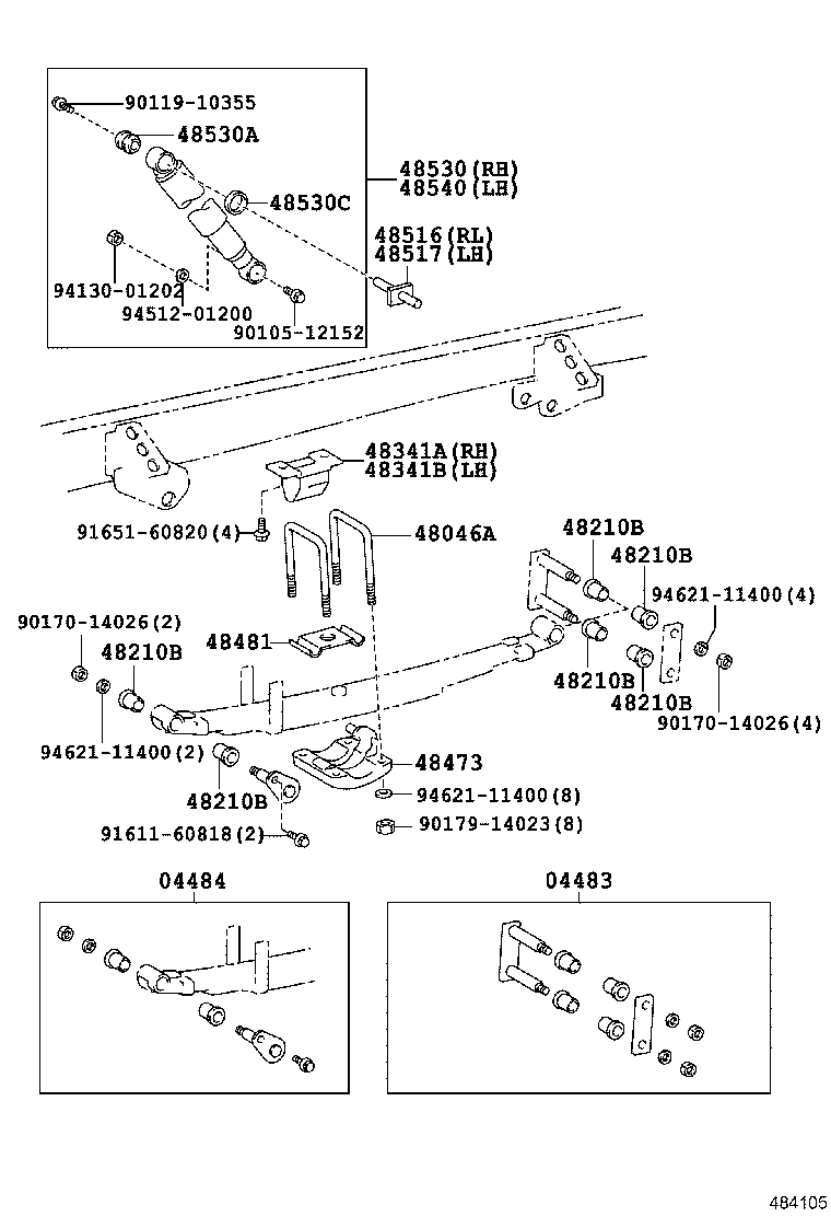 48531-80449 ABSORBER ASSY, SHOCK, REAR RH product image