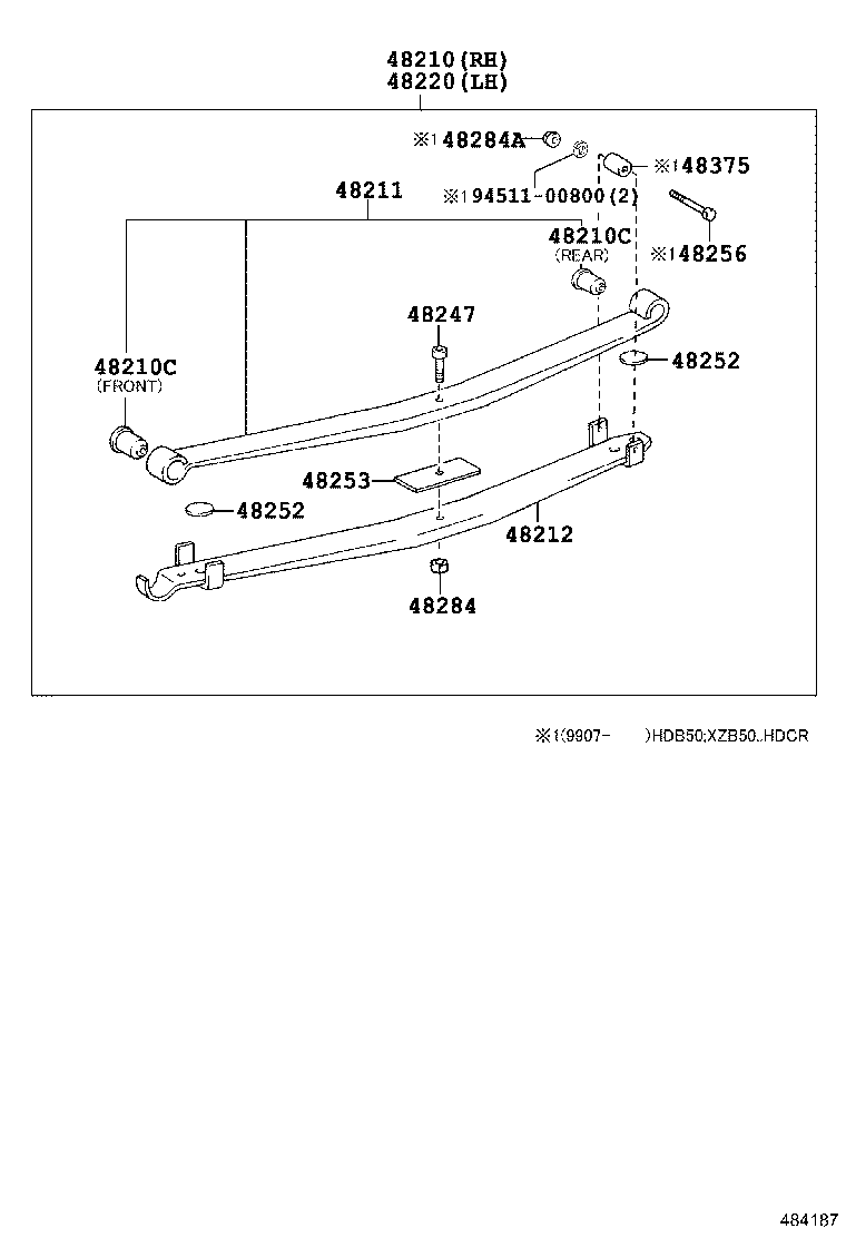 48414-36310 BRACKET, SPRING, NO.3 RH product image