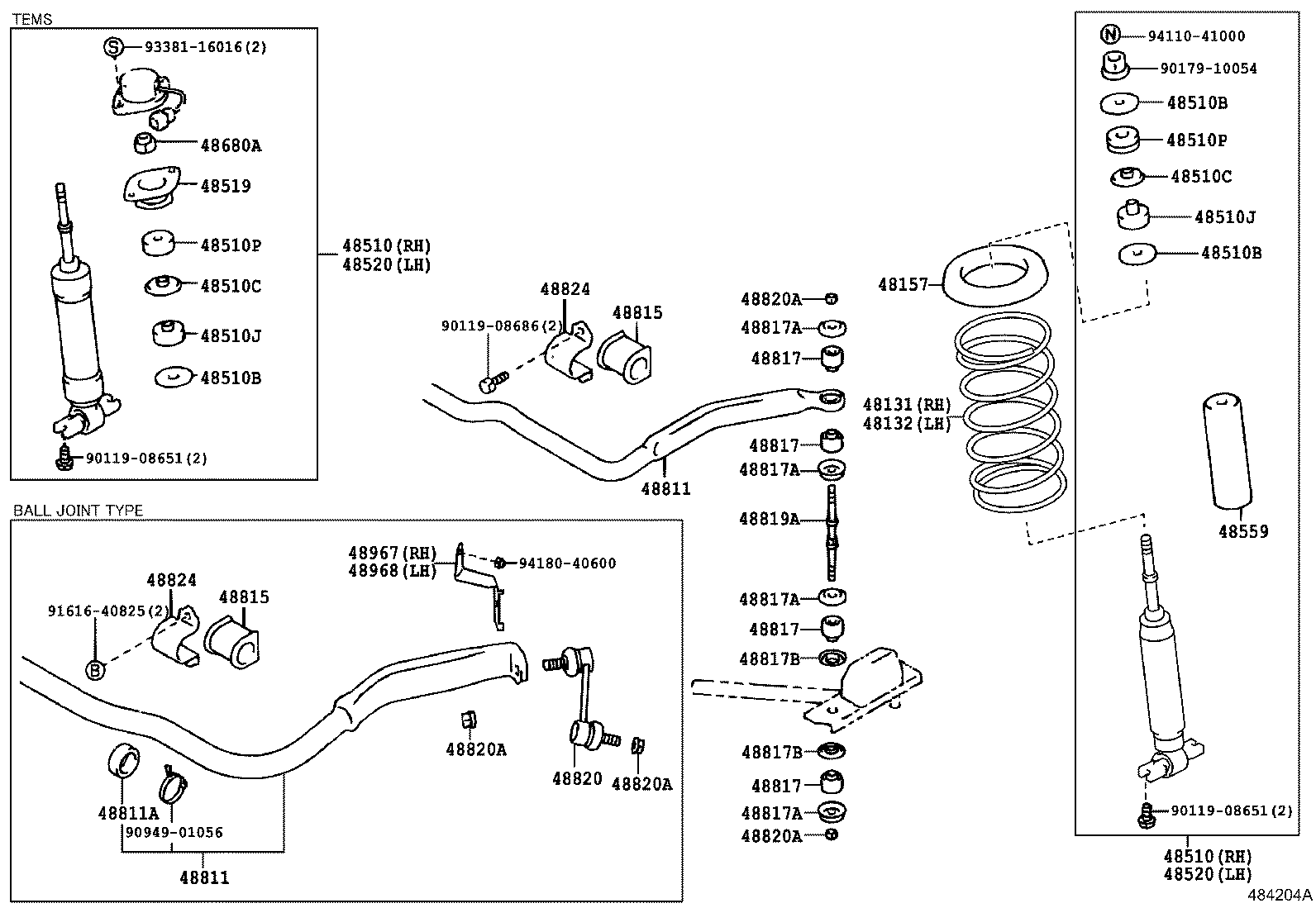 48131-30590 SPRING, FRONT COIL, RH product image