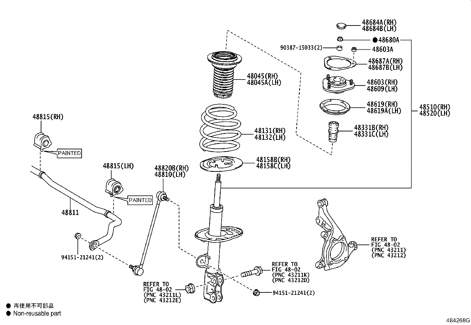 48131-42840 SPRING, FRONT COIL, RH product image