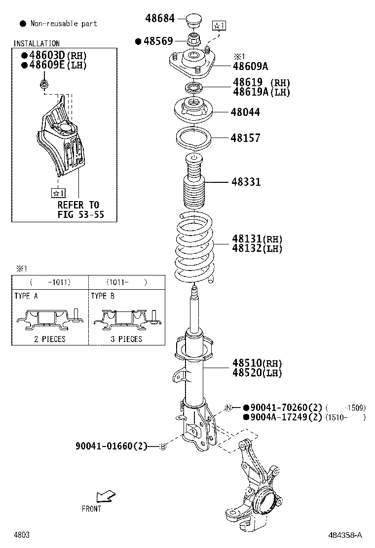 48157-BZ010 INSULATOR, FRONT COIL SPRING, UPPER product image