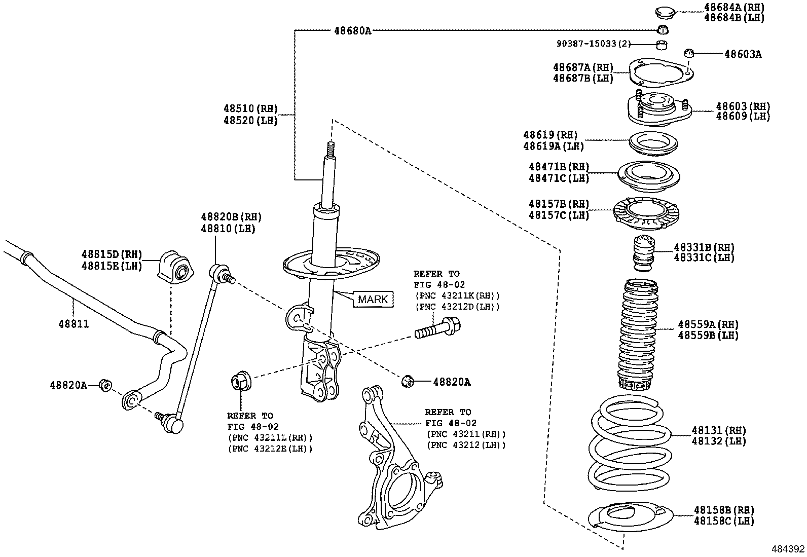 48157-0R040 INSULATOR, FRONT COIL SPRING, UPPER RH product image