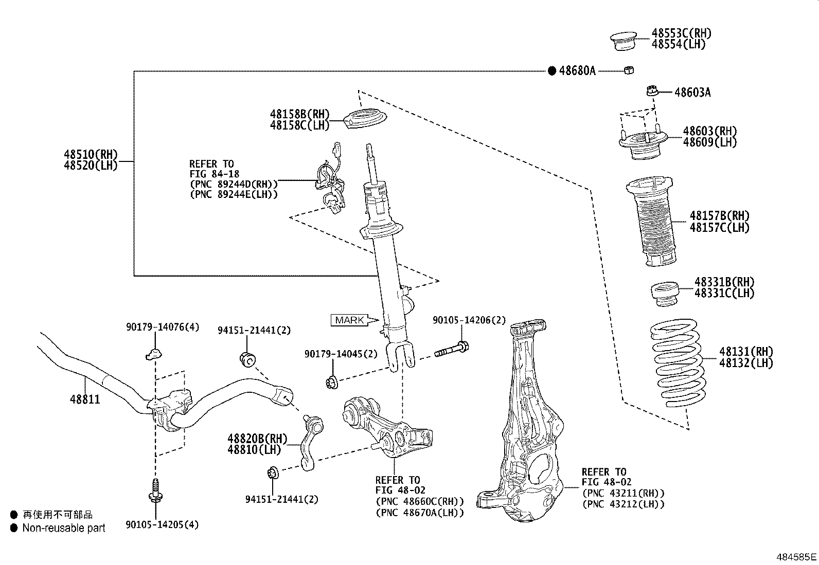 48157-50090 INSULATOR, FRONT COIL SPRING, UPPER RH product image