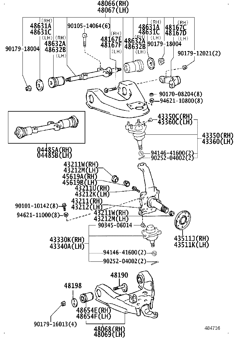 43211-35120 KNUCKLE, STEERING, RH product image