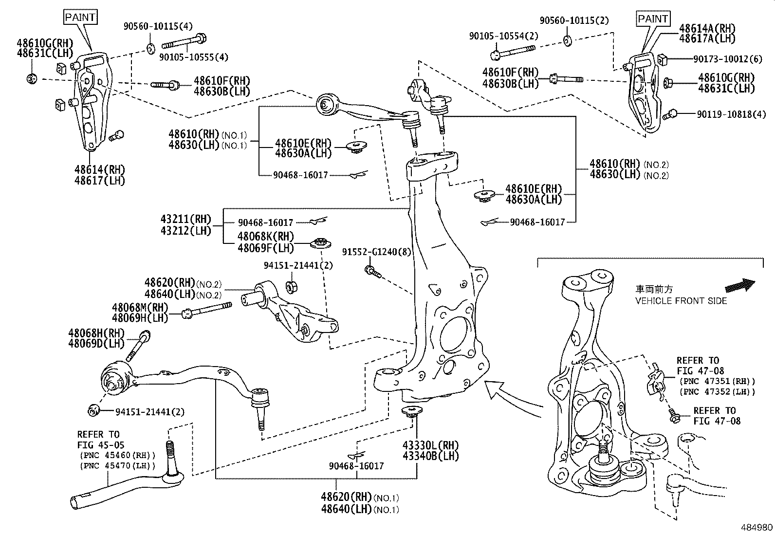 48660-59015 ARM, FRONT SUSPENSION, LOWER NO.2 RH product image