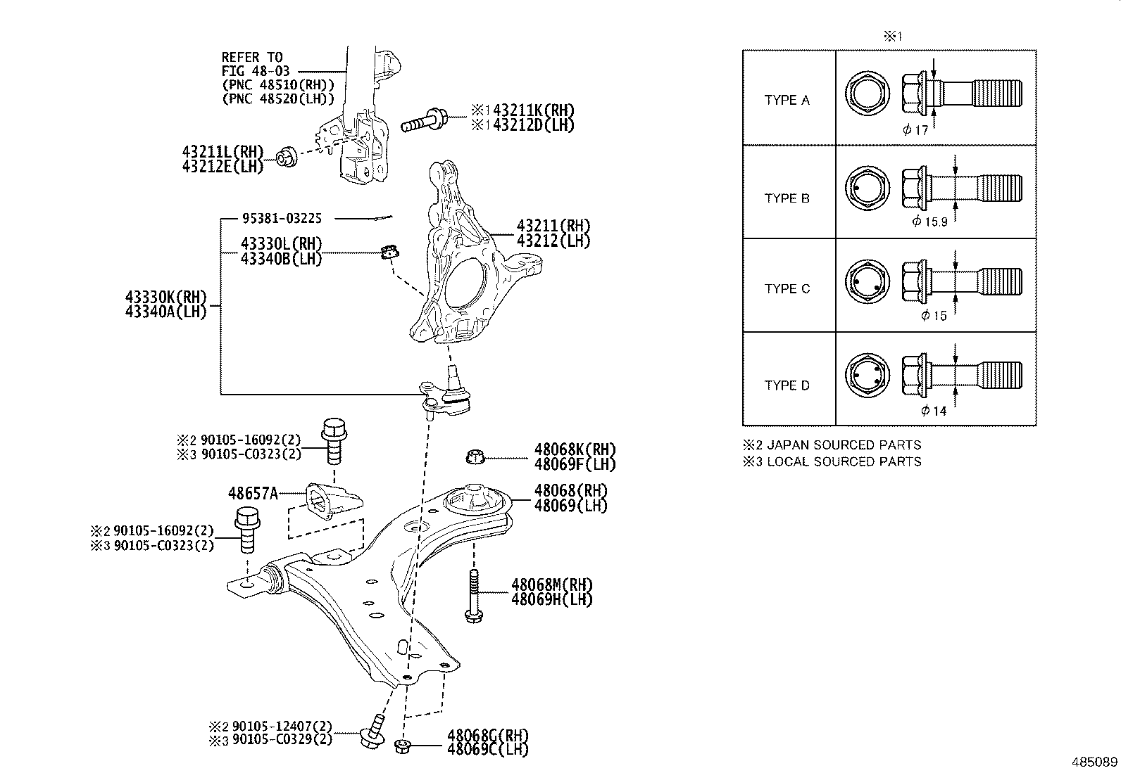 43201-0R030 KNUCKLE, STEERING, RH product image