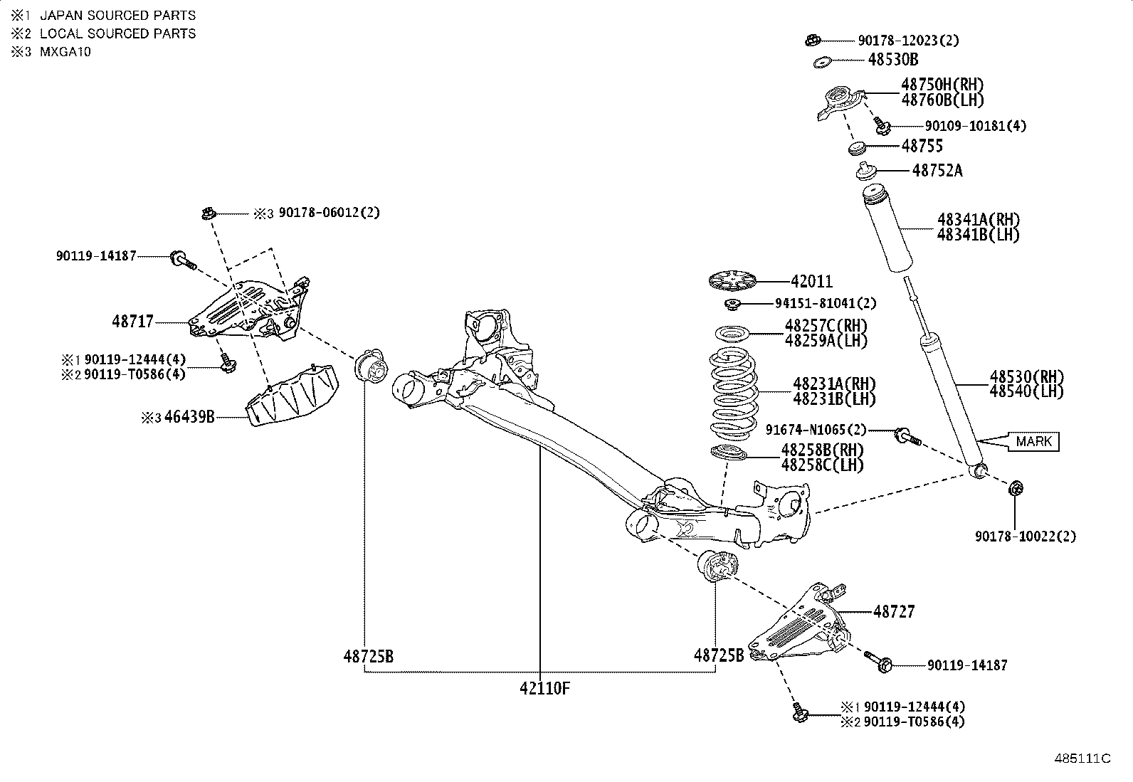 42110-0A130 BEAM ASSY, REAR AXLE product image