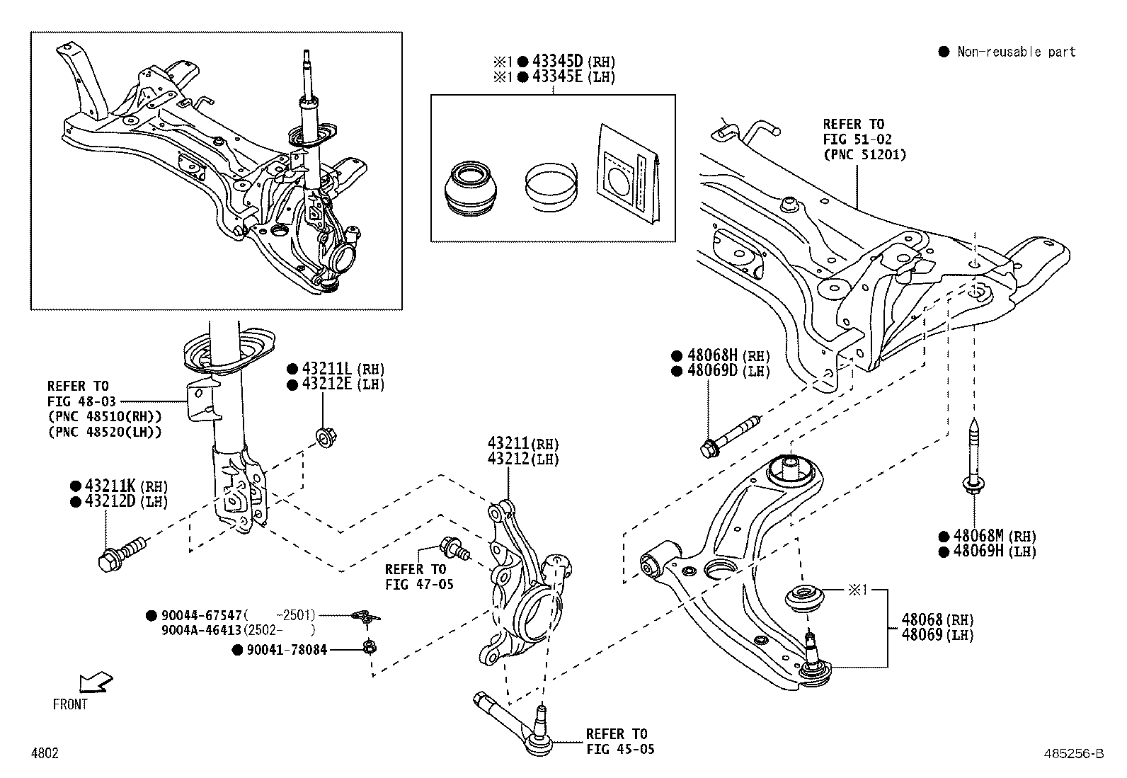90041-01720 BOLT (FOR STEERING KNUCKLE RH) product image