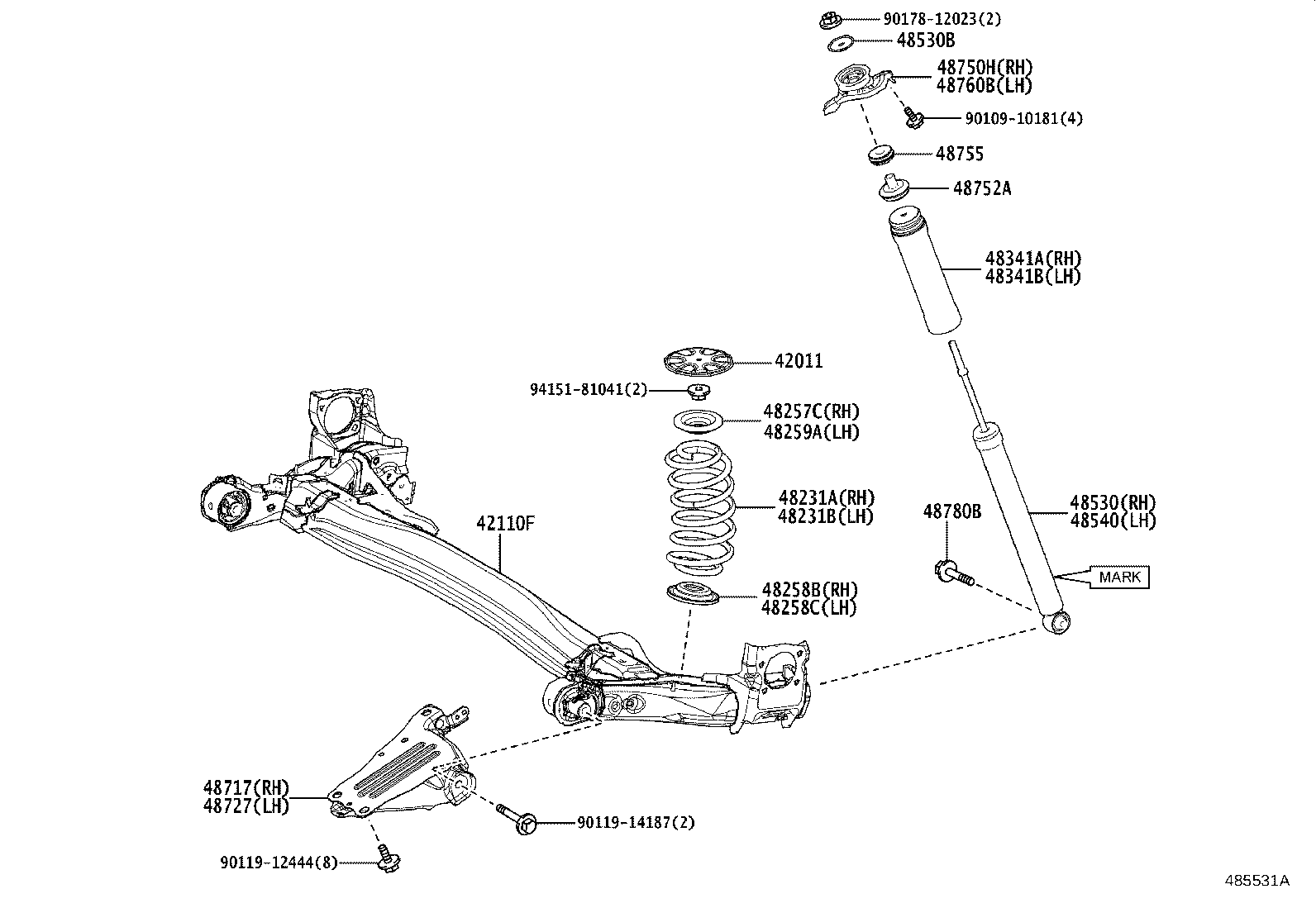 48231-16A00 SPRING, COIL, REAR RH product image